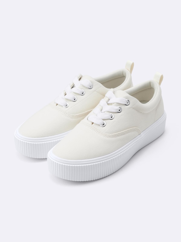 ボリュームソールキャンバススニーカー+E