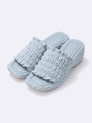 シャーリングプラットフォームミュール 【レディース】 【シューズ】【GU公式/ジーユー】 【LIGHT BLUE】 シャーリングプラットフォームミュール 【レディース】 【シューズ】【GU公式/ジーユー】 【LIGHT BLUE】