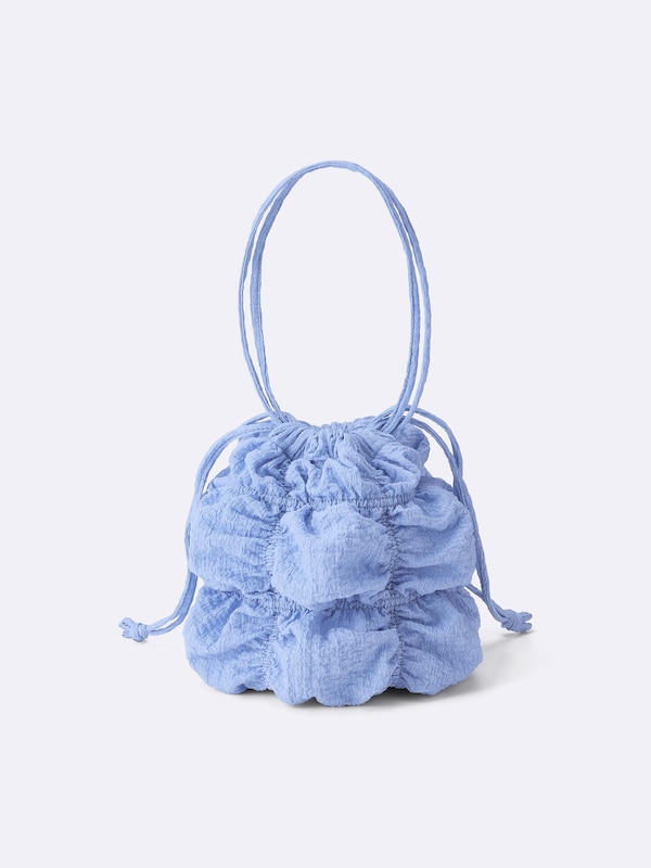 シャーリングドローストリングバッグ+E