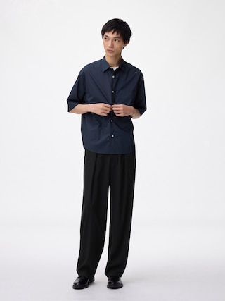 バレルレッグスラックス+EC(丈長め79.0cm) 【メンズ】 【パンツ】【GU公式/ジーユー】 【BLACK】 バレルレッグスラックス+EC(丈長め79.0cm) 【メンズ】 【パンツ】【GU公式/ジーユー】 【BLACK】