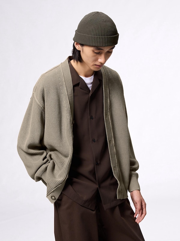 ウォッシュドリブVネックカーディ��ガン