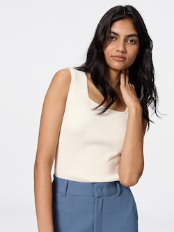 リブニットスクエアネックタンクトップ