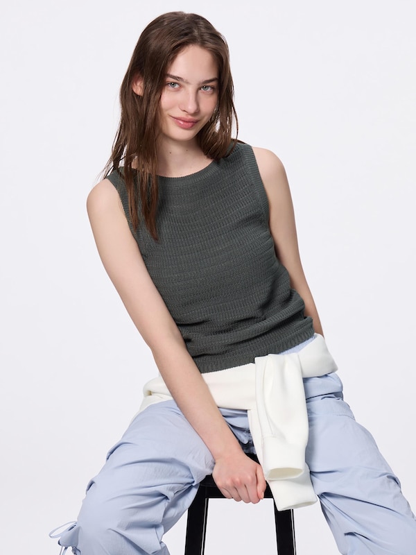 テクスチャーニットタンクトップ