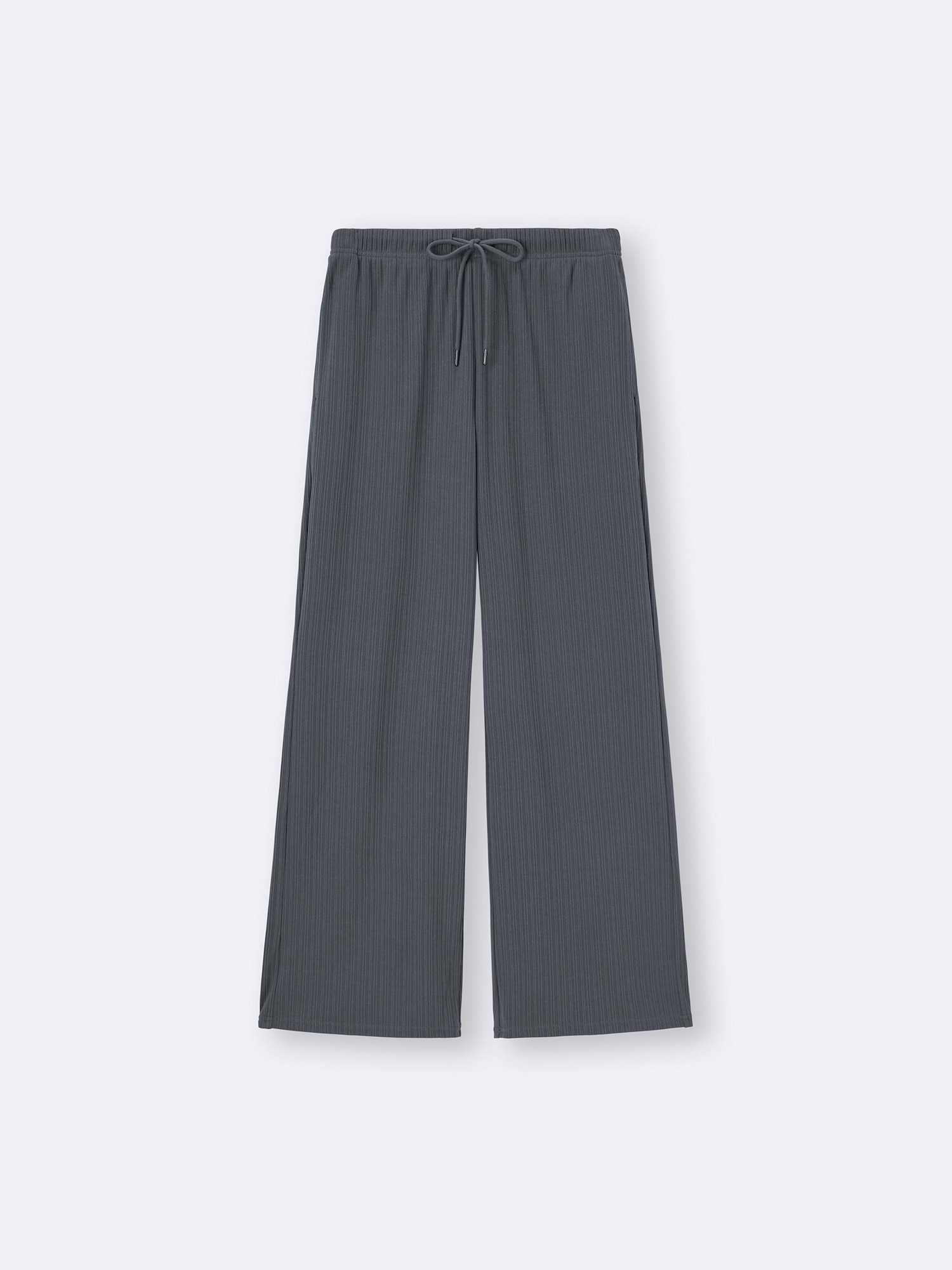 XS グレー 丈標準 タックワイドパンツ 新品 ユニクロ（UNIQLO