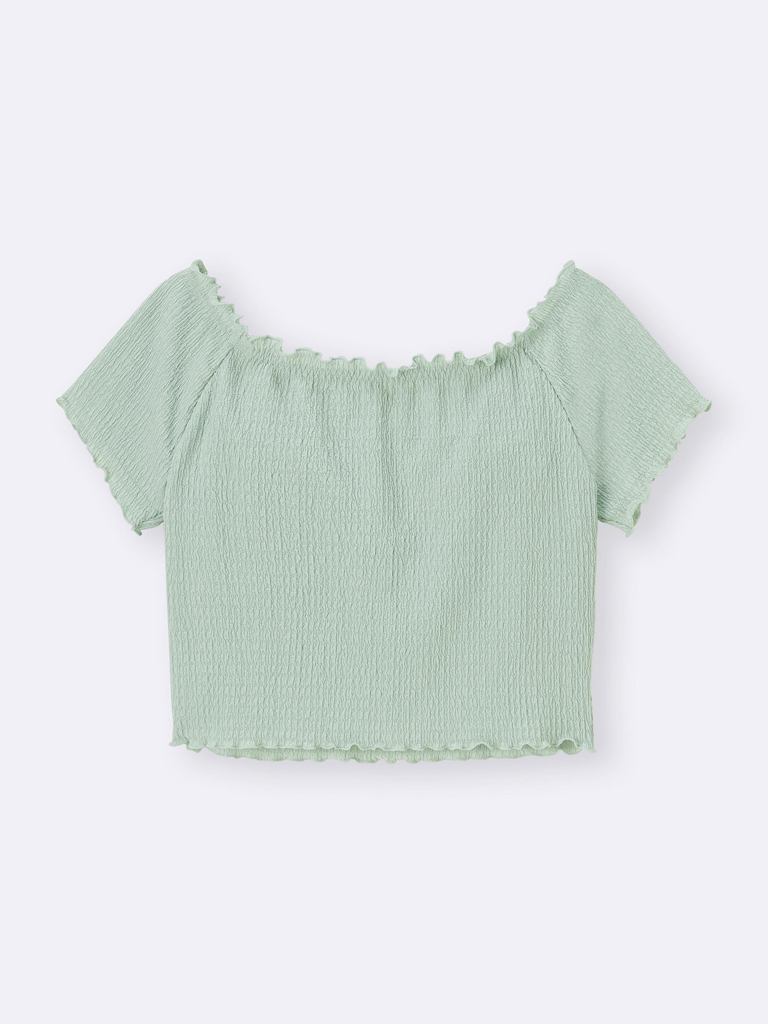 GU公式 | ブラフィールクロップドシャーリングオフショルダーT