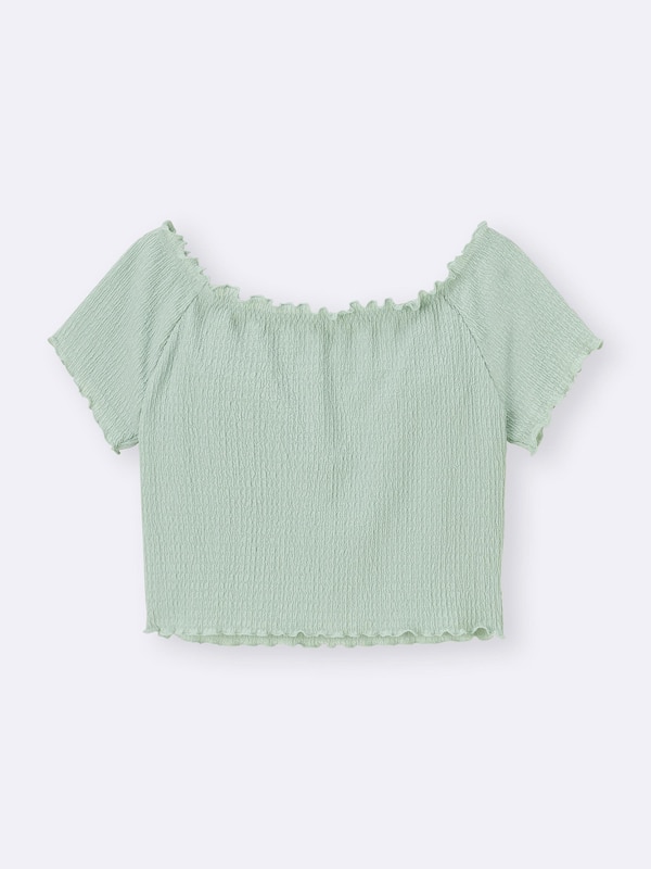 ブラフィールクロップドシャーリングオフショルダーT