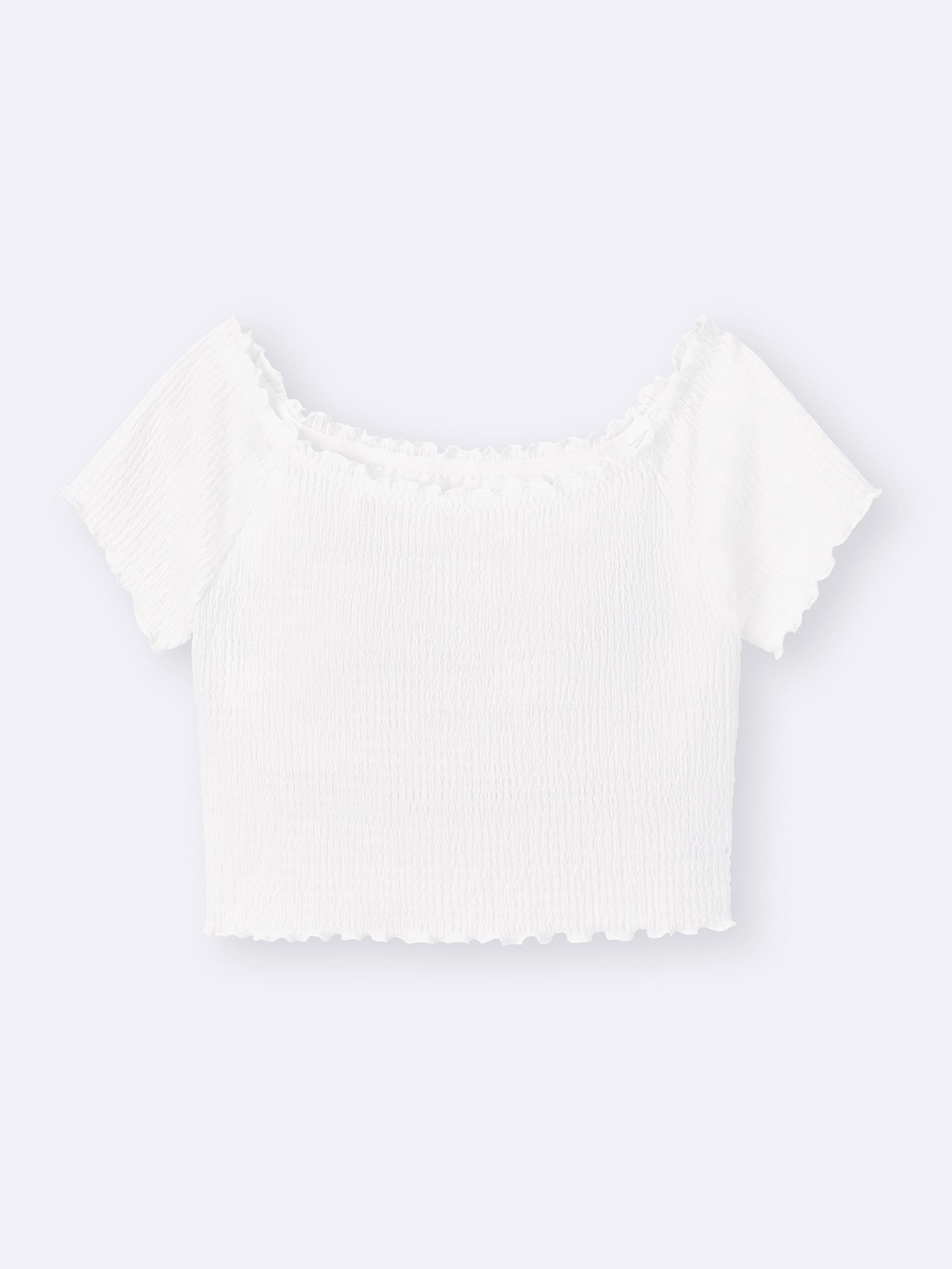 GU公式 | ブラフィールクロップドシャーリングオフショルダーT(レディース)