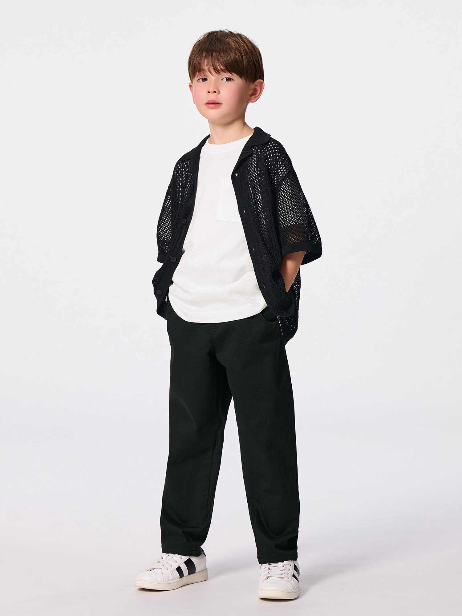 GU公式 | KIDS(男女兼用)のびのびワイドテーパードパンツ