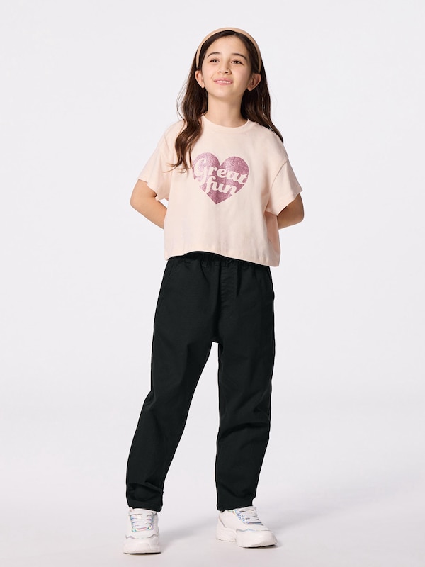 KIDS(男女兼用)のびのびワイドテーパードパンツ