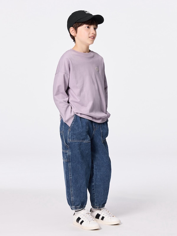 KIDS(男女兼用)デニムワイドワークジョガーパンツ