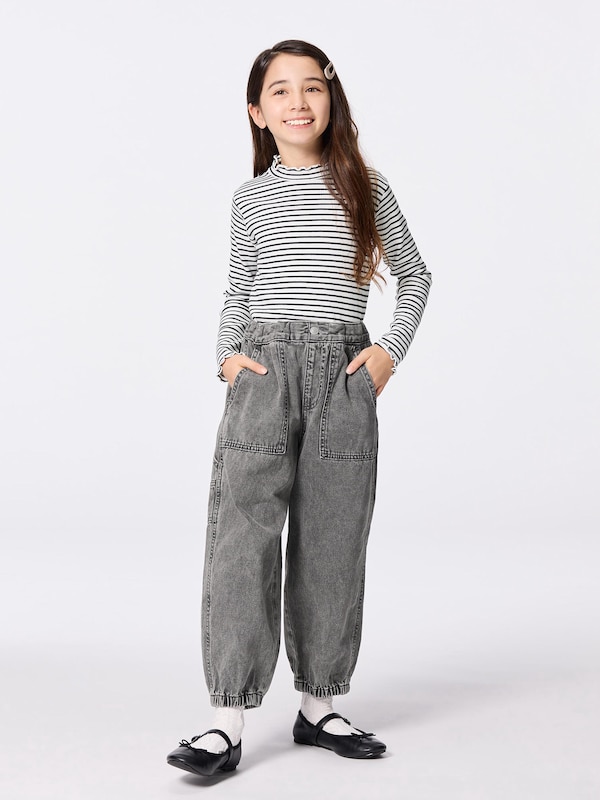 KIDS(男女兼用)デニムワイドワークジョガーパンツ