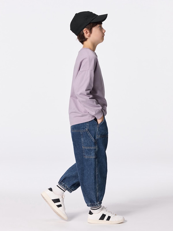 KIDS(男女兼用)デニムワイドワークジョガーパンツ