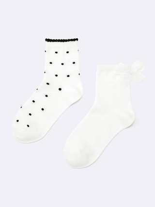 KIDS(男女兼用)ソックス2P(リボン/ドット) 【KIDS・TEEN】 【キッズ インナー・下着】【GU公式/ジーユー】 【OFF WHITE】 KIDS(男女兼用)ソックス2P(リボン/ドット) 【KIDS・TEEN】 【キッズ インナー・下着】【GU公式/ジーユー】 【OFF WHITE】