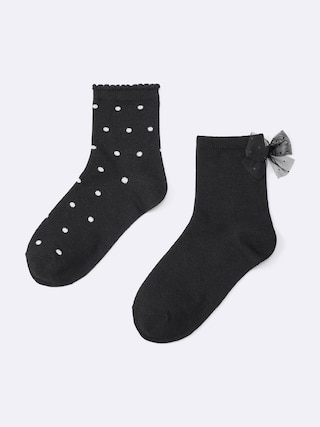 KIDS(男女兼用)ソックス2P(リボン/ドット) 【KIDS・TEEN】 【キッズ インナー・下着】【GU公式/ジーユー】 【BLACK】 KIDS(男女兼用)ソックス2P(リボン/ドット) 【KIDS・TEEN】 【キッズ インナー・下着】【GU公式/ジーユー】 【BLACK】
