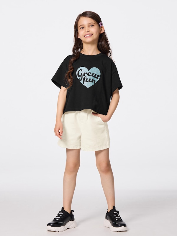 GIRLSペーパーバッグウエストデニムショーツ