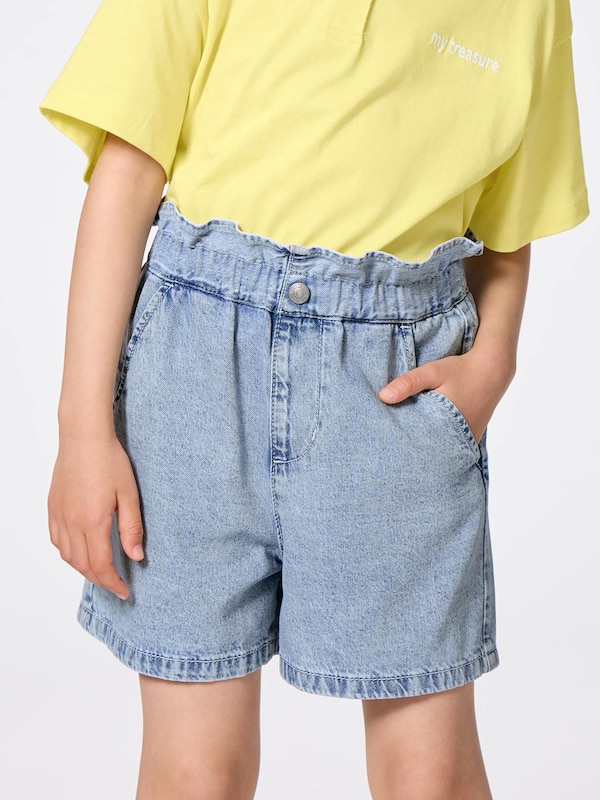 GIRLSペーパーバッグウエストデニムショーツ