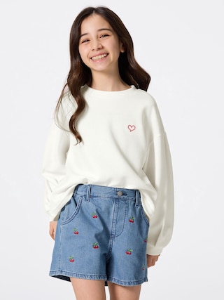 GIRLSデニムエンブロイダリーショーツ+E 【KIDS・TEEN】 【キッズ パンツ・スカート】【GU公式/ジーユー】 【BLUE】 GIRLSデニムエンブロイダリーショーツ+E 【KIDS・TEEN】 【キッズ パンツ・スカート】【GU公式/ジーユー】 【BLUE】