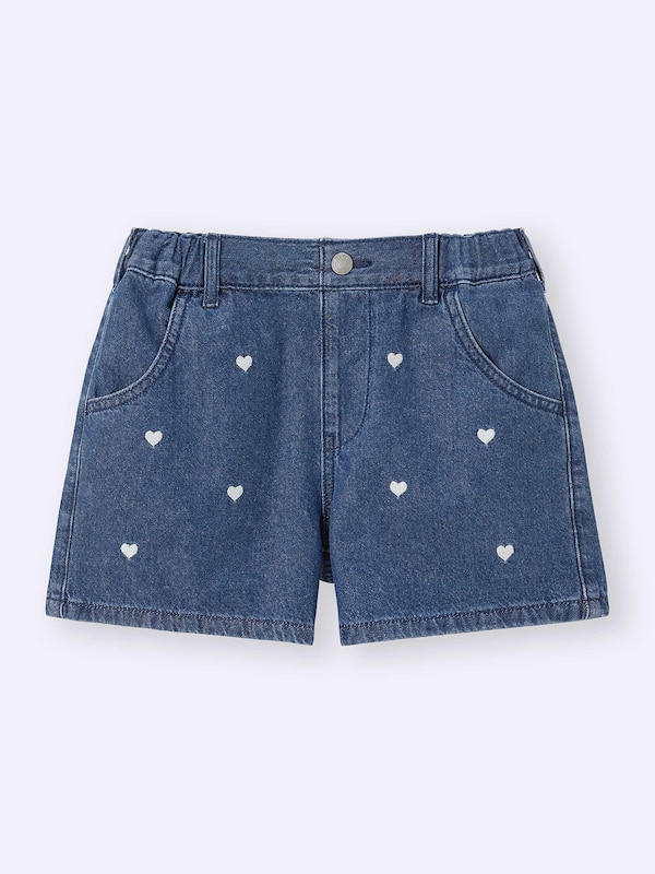 GIRLSデニムエンブロイダリーショーツ+E