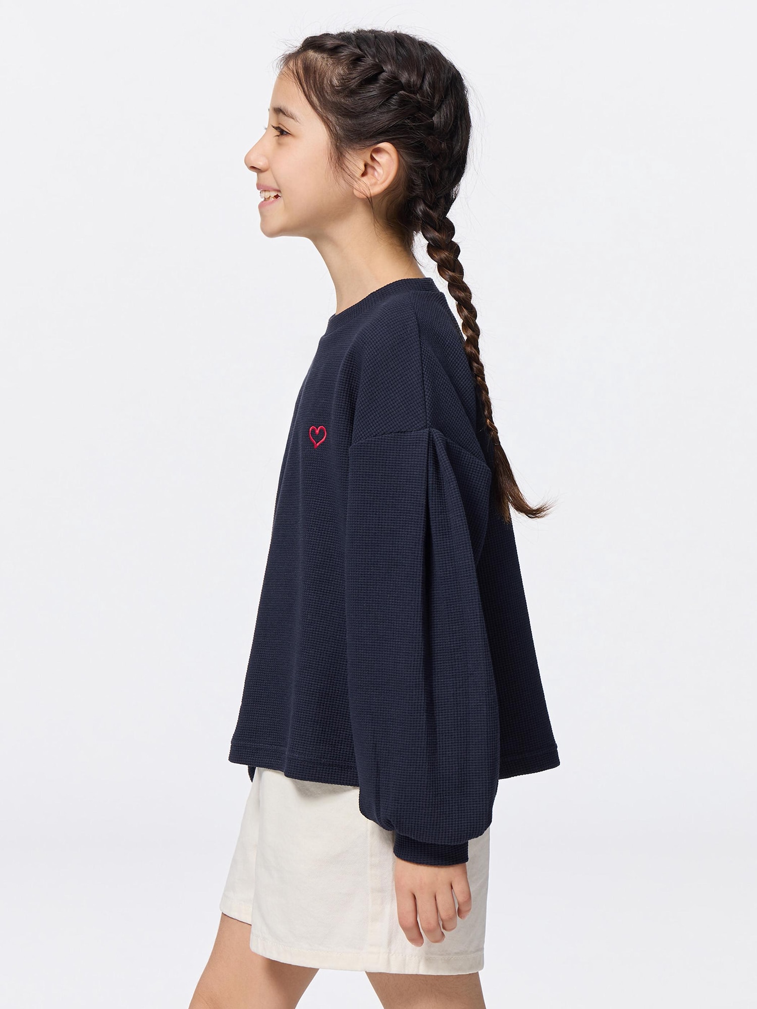 GU公式 | GIRLSワッフルジャージーシャツ(長袖)