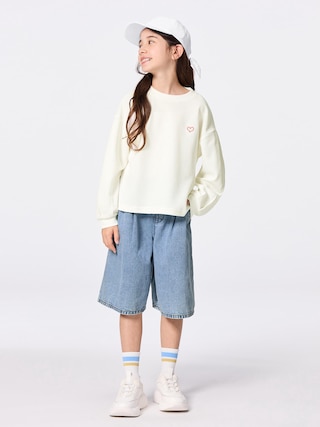 GIRLSライトデニムクロップドパンツNT+E 【KIDS・TEEN】 【キッズ パンツ・スカート】【GU公式/ジーユー】 【BLUE】 GIRLSライトデニムクロップドパンツNT+E 【KIDS・TEEN】 【キッズ パンツ・スカート】【GU公式/ジーユー】 【BLUE】