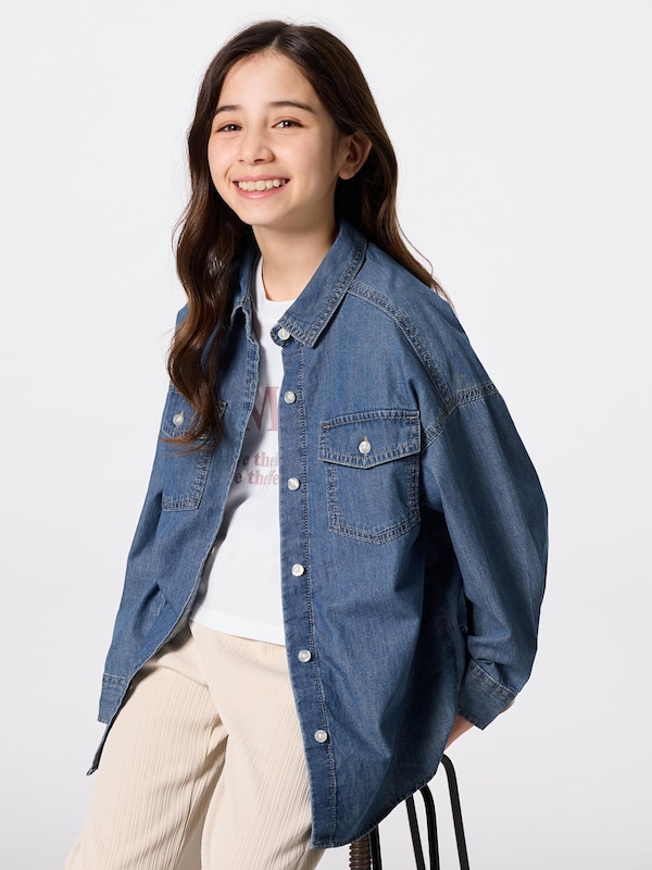 GIRLSライトデニムシャツ(長袖)