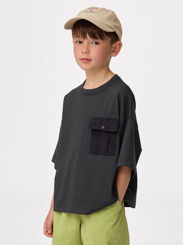 KIDS(男女兼用)ドライポケットボクシーT(5分袖)