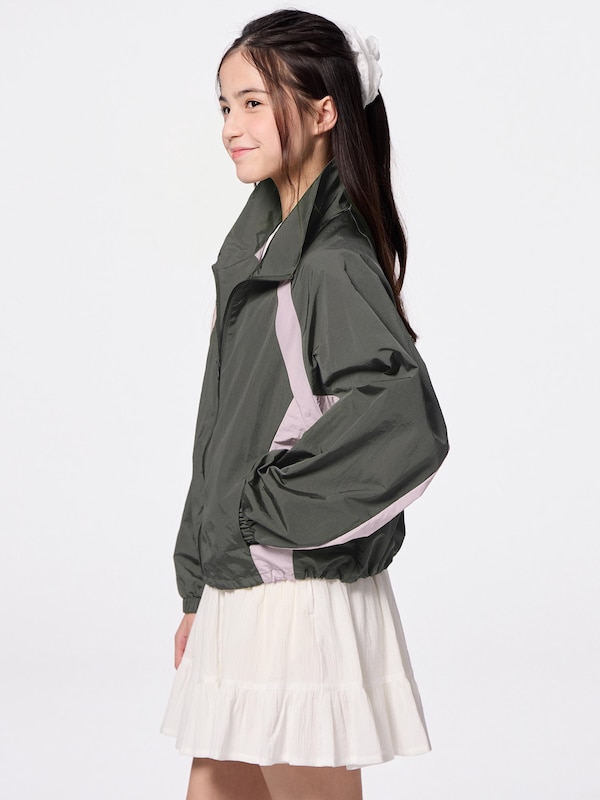 GIRLSナイロンカラーブロックブルゾンJR