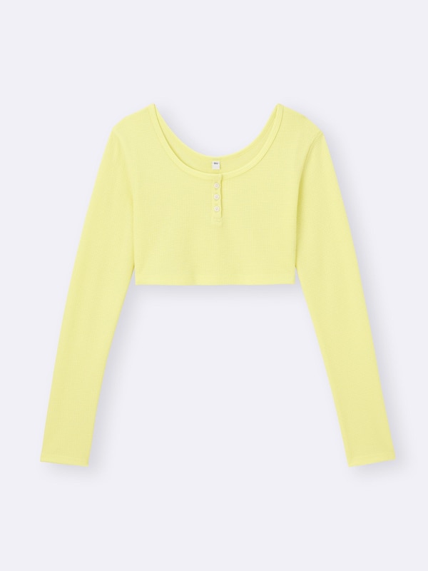 GIRLS2ピースワッフルヘンリーネックT(長袖)JR