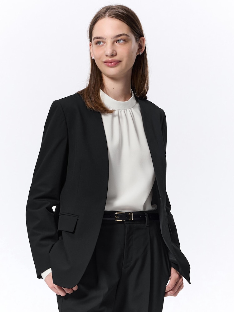 GU公式 | ウォッシャブルノーカラージャケットZ+E 