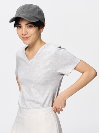コットンスムースVネックT+EC 【レディース】 【Tシャツ・スウェット】【GU公式/ジーユー】 【LIGHT GRAY】 コットンスムースVネックT+EC 【レディース】 【Tシャツ・スウェット】【GU公式/ジーユー】 【LIGHT GRAY】