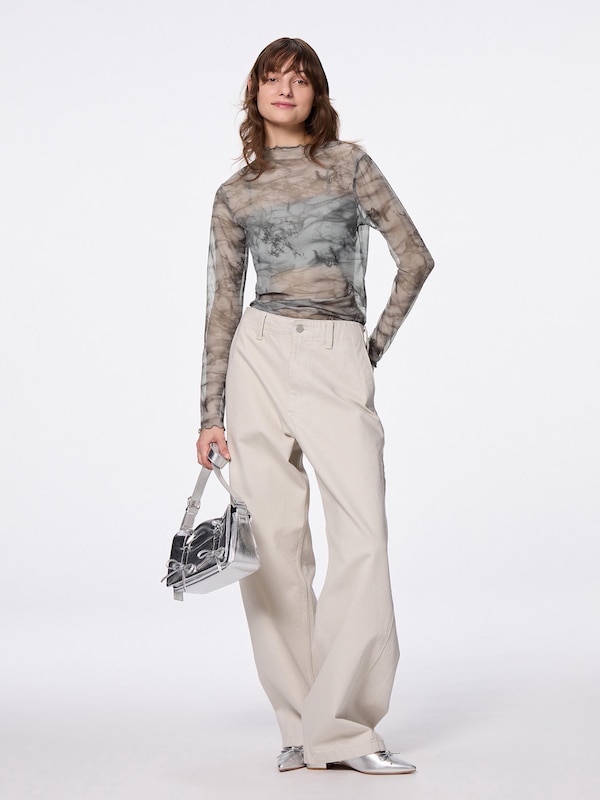 シアープリントボトルネックT(長袖)+E