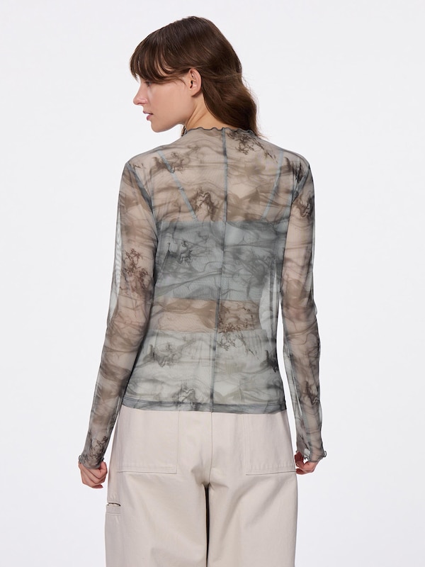 シアープリントボトルネックT(長袖)+E