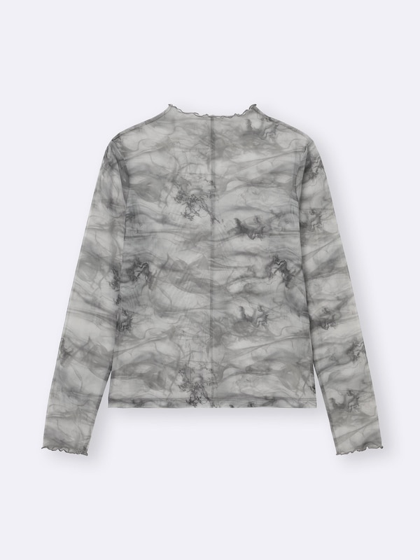 シアープリントボトルネックT(長袖)+E