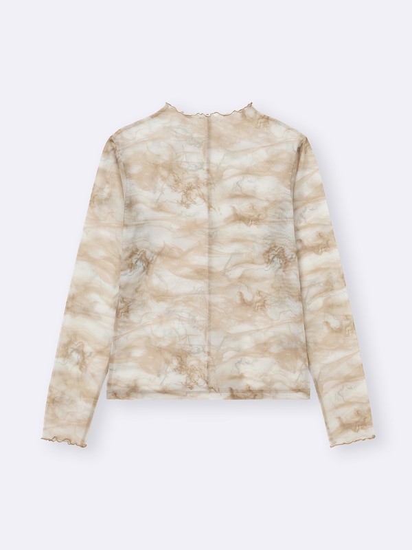 シアープリントボトルネックT(長袖)+E