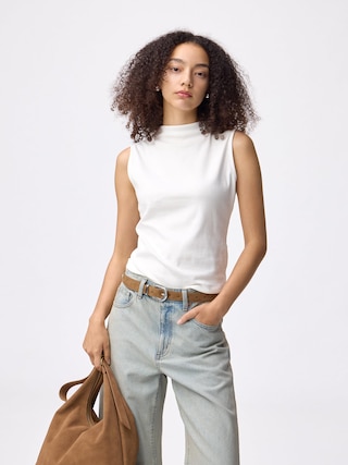 ボトルネックT(ノースリーブ)Q 【レディース】 【Tシャツ・スウェット】【GU公式/ジーユー】 【OFF WHITE】 ボトルネックT(ノースリーブ)Q 【レディース】 【Tシャツ・スウェット】【GU公式/ジーユー】 【OFF WHITE】