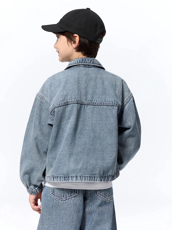 KIDS(男女兼用)デニムジップアップジャケット