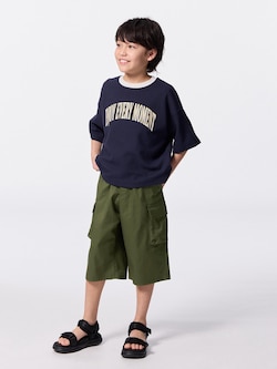 KIDS(男女兼用)ドライワイドカーゴクロップドパンツ+E