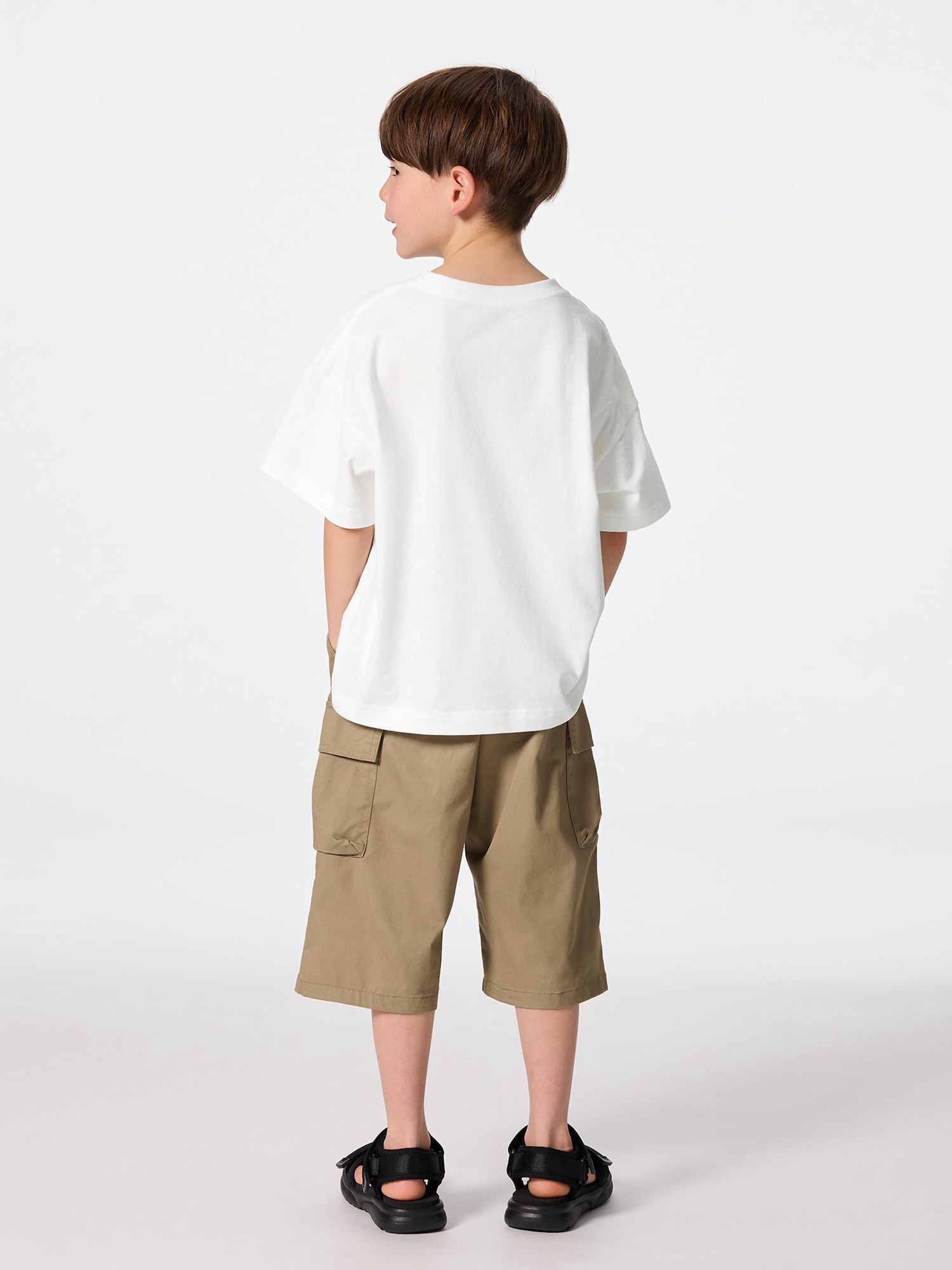 GU公式 | KIDS(男女兼用)ドライワイドカーゴクロップドパンツ+E