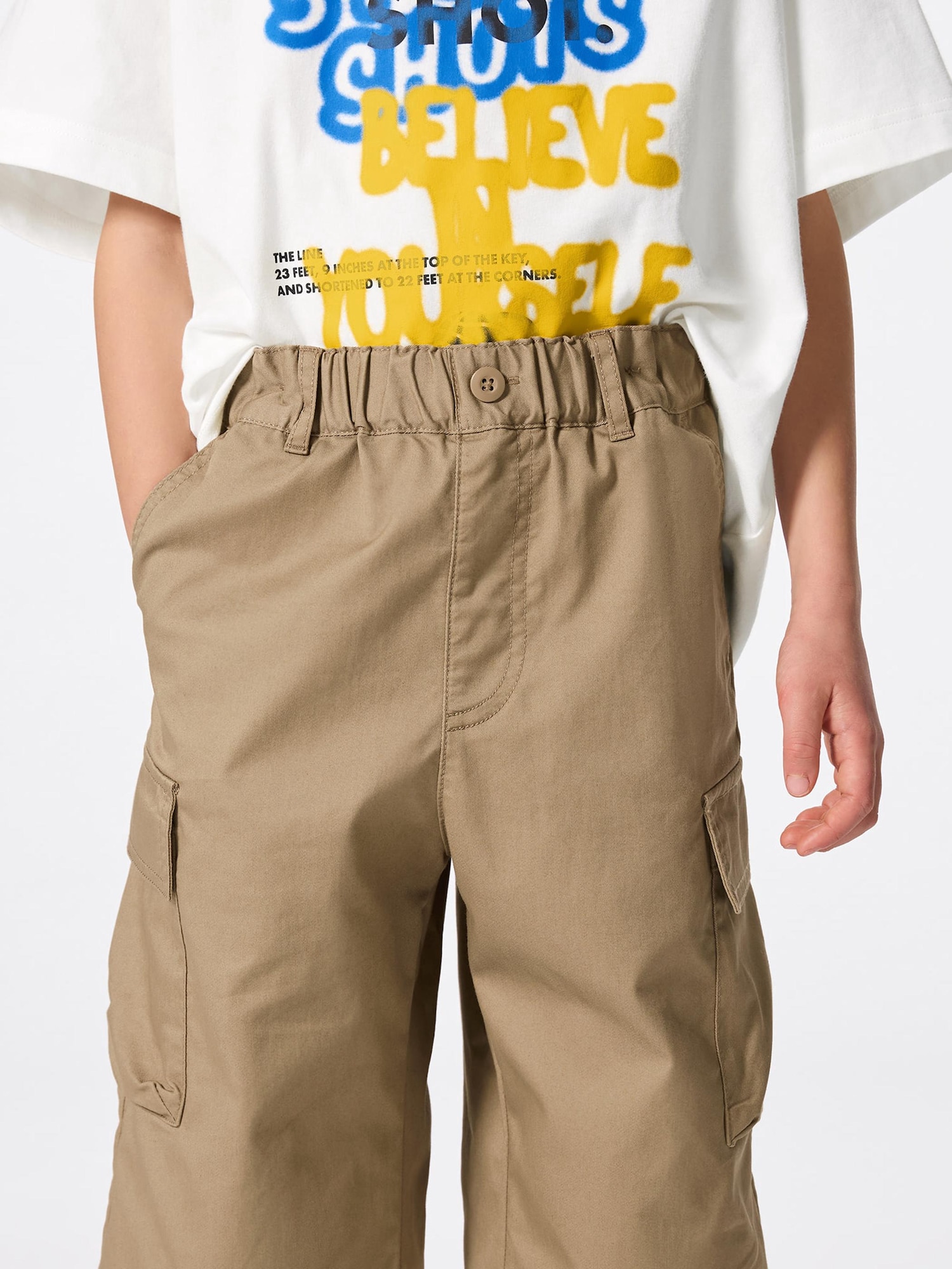 GU公式 | KIDS(男女兼用)ドライワイドカーゴクロップドパンツ+E