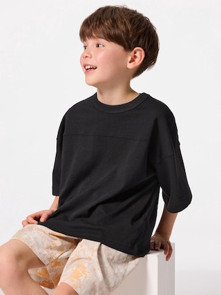 KIDS(男女兼用)ドライボクシーT(5分袖) 【KIDS・TEEN】 【キッズ Tシャツ・スウェット・ニット】【GU公式/ジーユー】 【BLACK】 KIDS(男女兼用)ドライボクシーT(5分袖) 【KIDS・TEEN】 【キッズ Tシャツ・スウェット・ニット】【GU公式/ジーユー】 【BLACK】