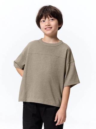 KIDS(男女兼用)ドライボクシーT(5分袖) 【KIDS・TEEN】 【キッズ Tシャツ・スウェット・ニット】【GU公式/ジーユー】 【KHAKI】 KIDS(男女兼用)ドライボクシーT(5分袖) 【KIDS・TEEN】 【キッズ Tシャツ・スウェット・ニット】【GU公式/ジーユー】 【KHAKI】