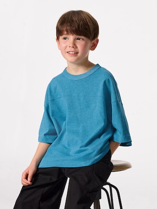 KIDS(男女兼用)ドライボクシーT(5分袖) 【KIDS・TEEN】 【キッズ Tシャツ・スウェット・ニット】【GU公式/ジーユー】 【BLUE】 KIDS(男女兼用)ドライボクシーT(5分袖) 【KIDS・TEEN】 【キッズ Tシャツ・スウェット・ニット】【GU公式/ジーユー】 【BLUE】