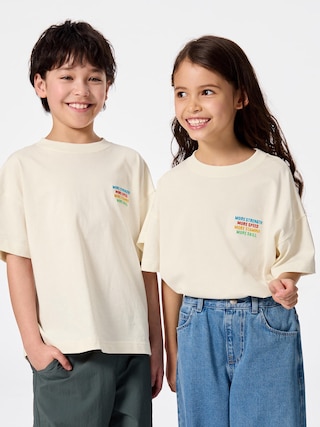 KIDS(男女兼用)オーバーサイズグラフィックT(ワンポイントロゴ)