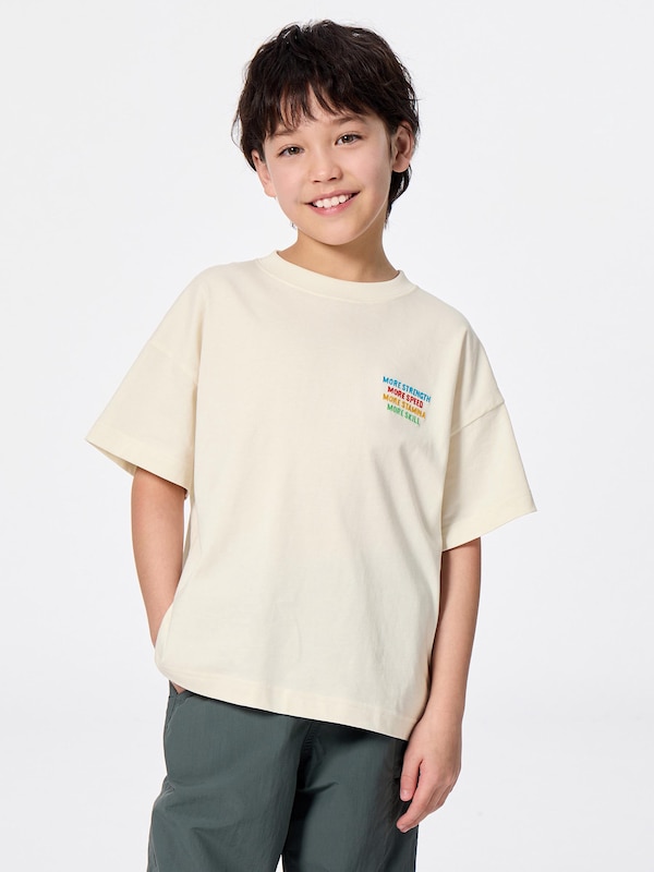 KIDS(男女兼用)オーバーサイズグラフィックT(ワンポイントロゴ)