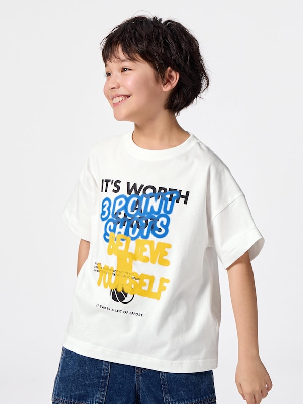 KIDS(男女兼用)オーバーサイズグラフィックT(バスケットボール)