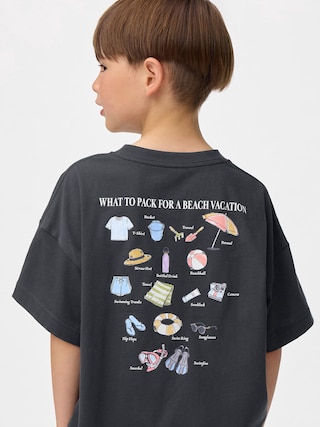 KIDS(男女兼用)オーバーサイズグラフィックT(バックプリント) 【KIDS・TEEN】 【キッズ Tシャツ・スウェット・ニット】【GU公式/ジーユー】 【DARK GRAY】 KIDS(男女兼用)オーバーサイズグラフィックT(バックプリント) 【KIDS・TEEN】 【キッズ Tシャツ・スウェット・ニット】【GU公式/ジーユー】 【DARK GRAY】