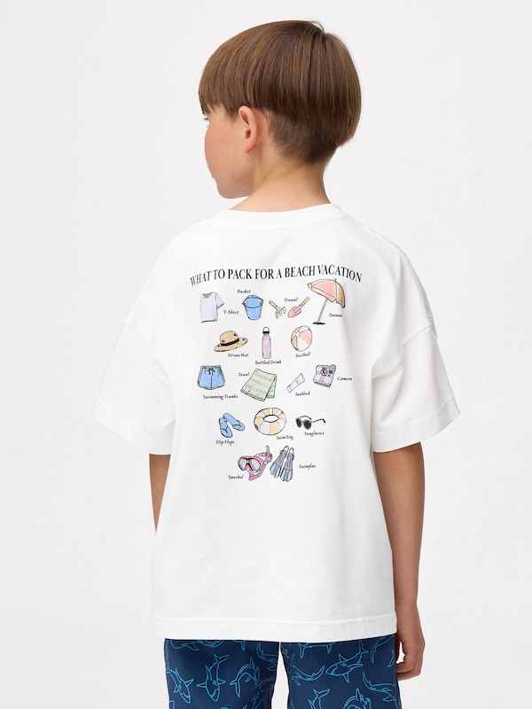 KIDS(男女兼用)オーバーサイズグラフィックT(バックプリント)