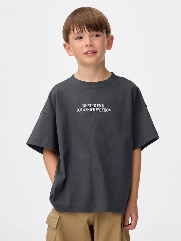 KIDS(男女兼用)オーバーサイズグラフィックT(バックプリント)