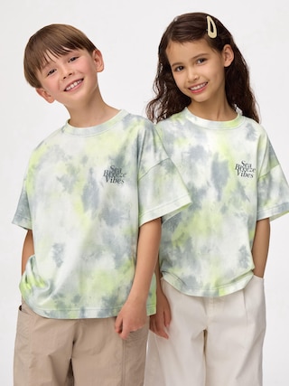 KIDS(男女兼用)オーバーサイズグラフィックT(タイダイ) 【KIDS・TEEN】 【キッズ Tシャツ・スウェット・ニット】【GU公式/ジーユー】 【GRAY】 KIDS(男女兼用)オーバーサイズグラフィックT(タイダイ) 【KIDS・TEEN】 【キッズ Tシャツ・スウェット・ニット】【GU公式/ジーユー】 【GRAY】
