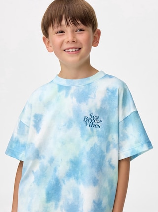 KIDS(男女兼用)オーバーサイズグラフィックT(タイダイ) 【KIDS・TEEN】 【キッズ Tシャツ・スウェット・ニット】【GU公式/ジーユー】 【BLUE】 KIDS(男女兼用)オーバーサイズグラフィックT(タイダイ) 【KIDS・TEEN】 【キッズ Tシャツ・スウェット・ニット】【GU公式/ジーユー】 【BLUE】